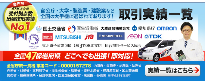 福島の企業様との取引実績